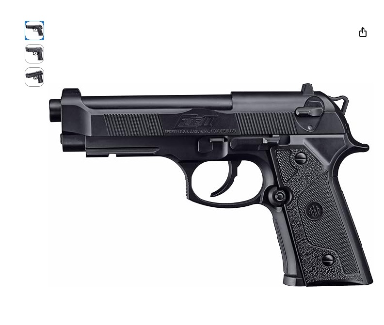 Pistola semiautomatica perdigón Beretta 92 Elite II. Calibre 4,5mm. 3,3 Julios. Co2.